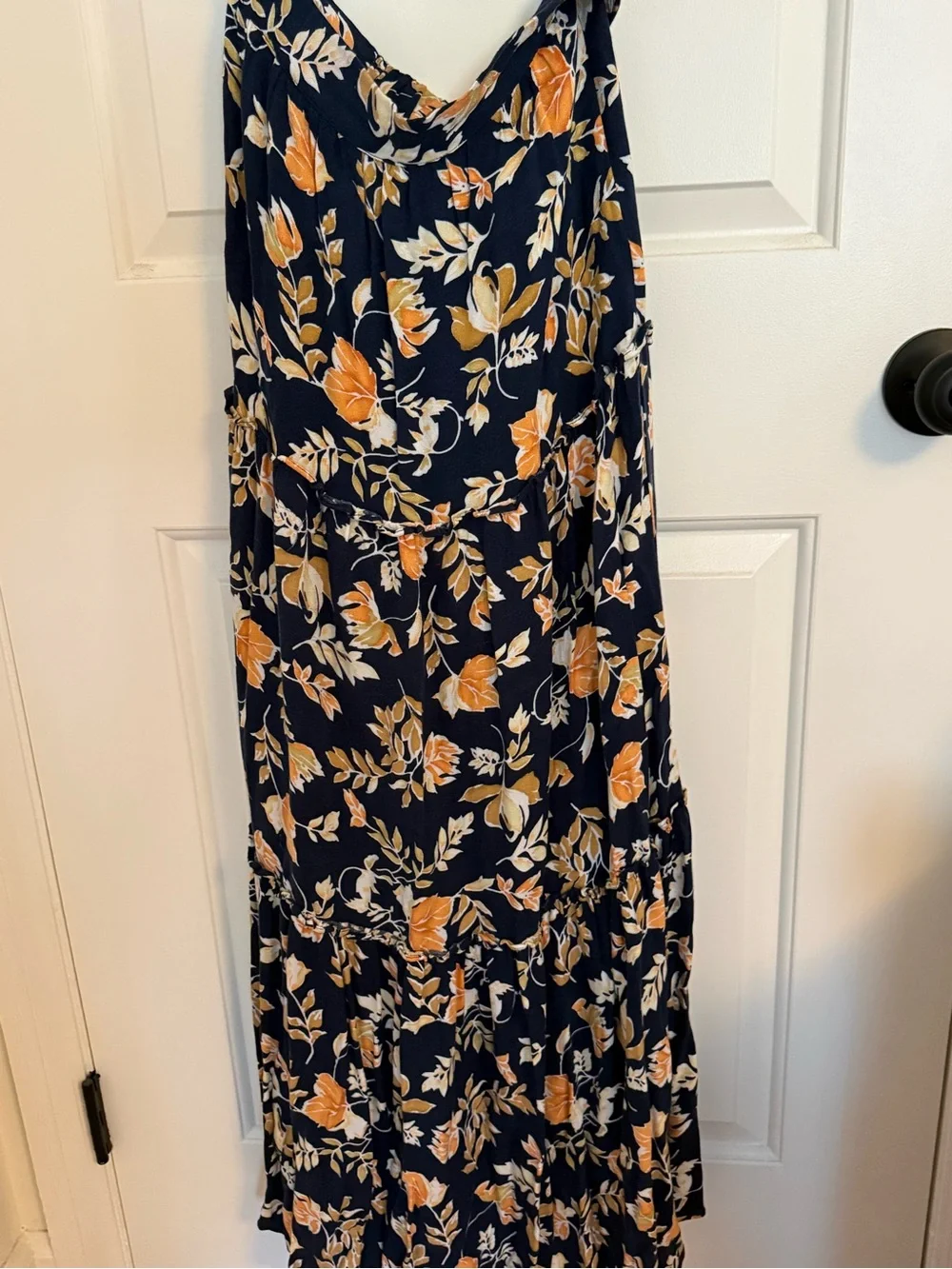 Navy Floral Two-Piece Maxi Set